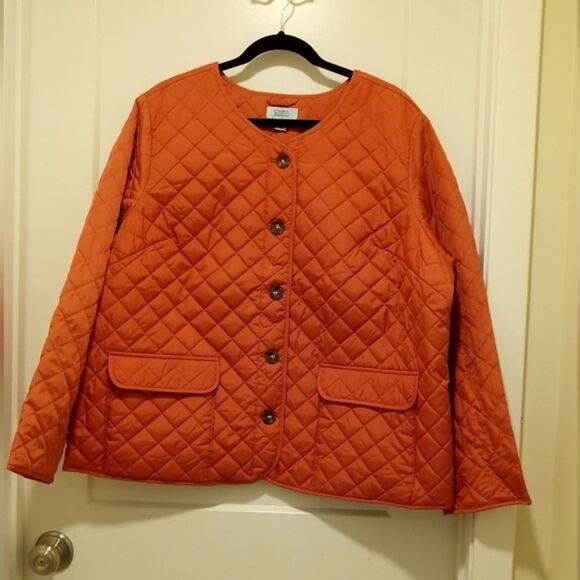 Women's Plus Size Quilted Jacket Croft‎ & Barrow Snap-Front Size1X - Picture 2 of 5